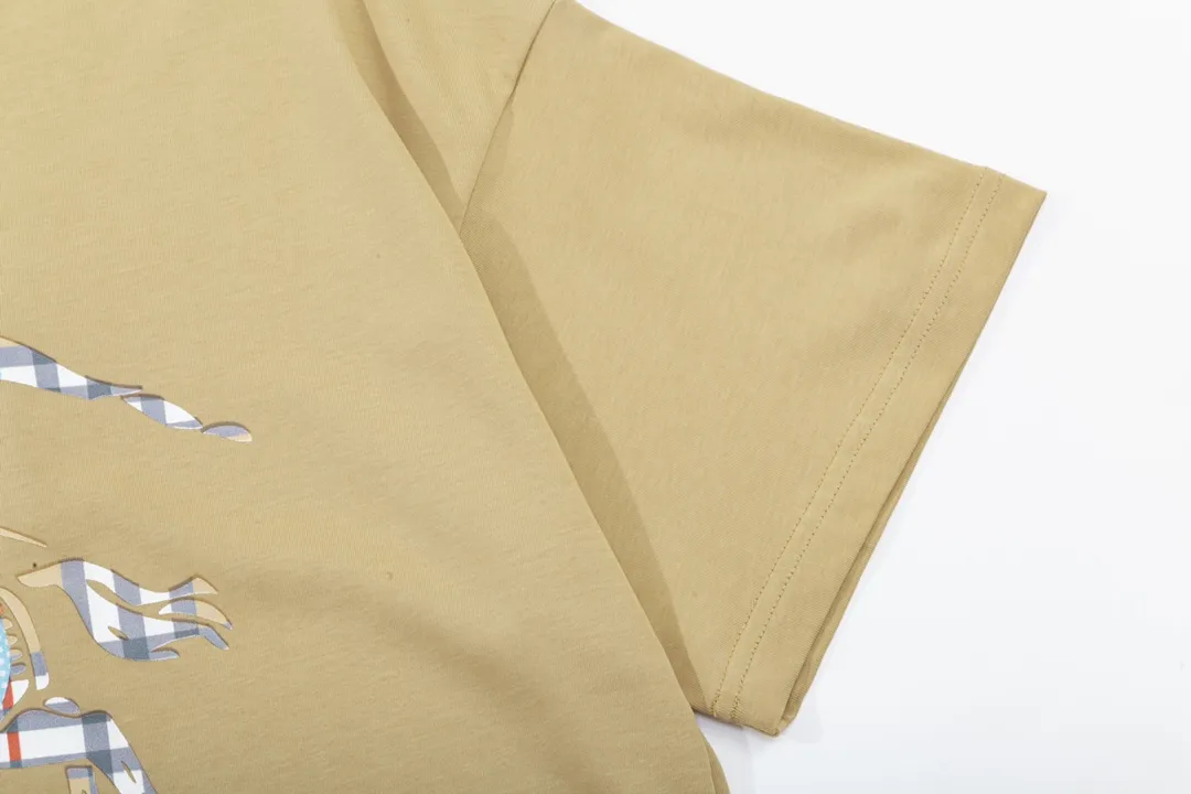 BURBERRY Logo Classic Retro Same Style T 260 Versatile : Khaki Size：XS~L
